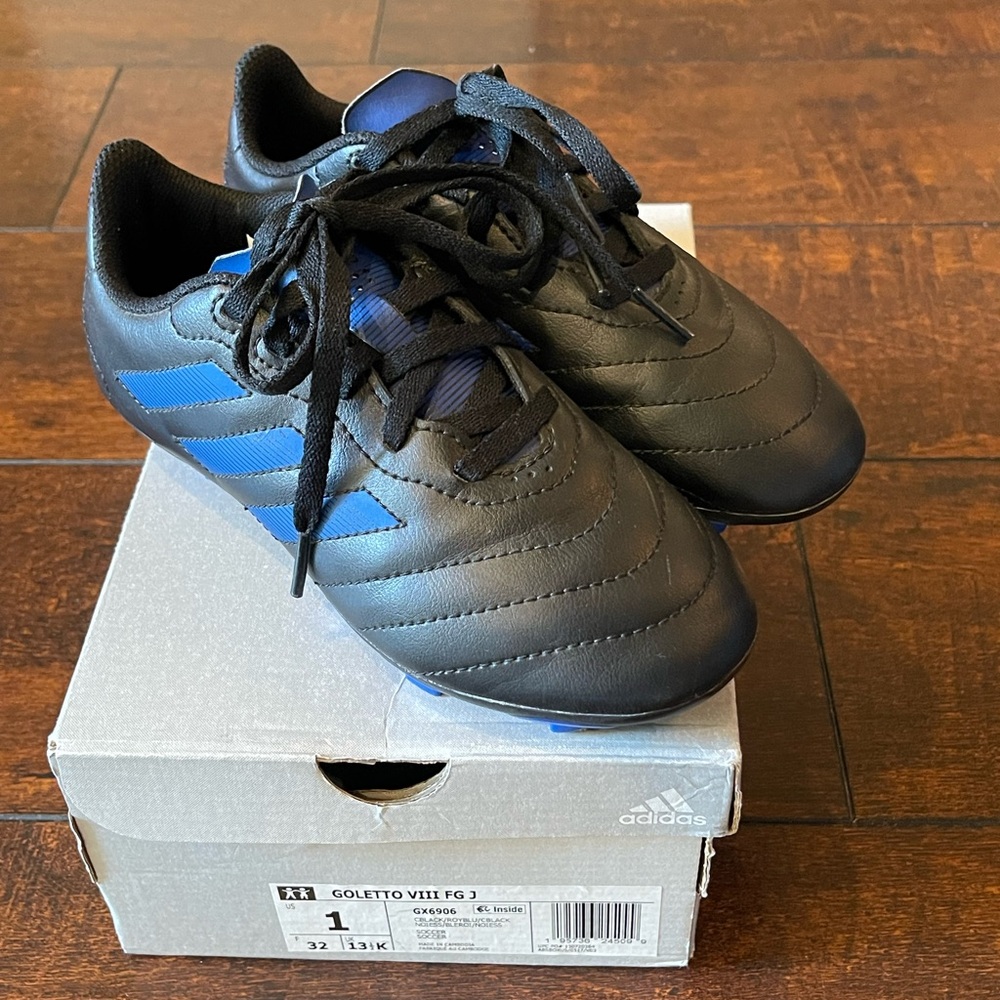 SOLD: Adidas Black and Blue Soccer Cleats